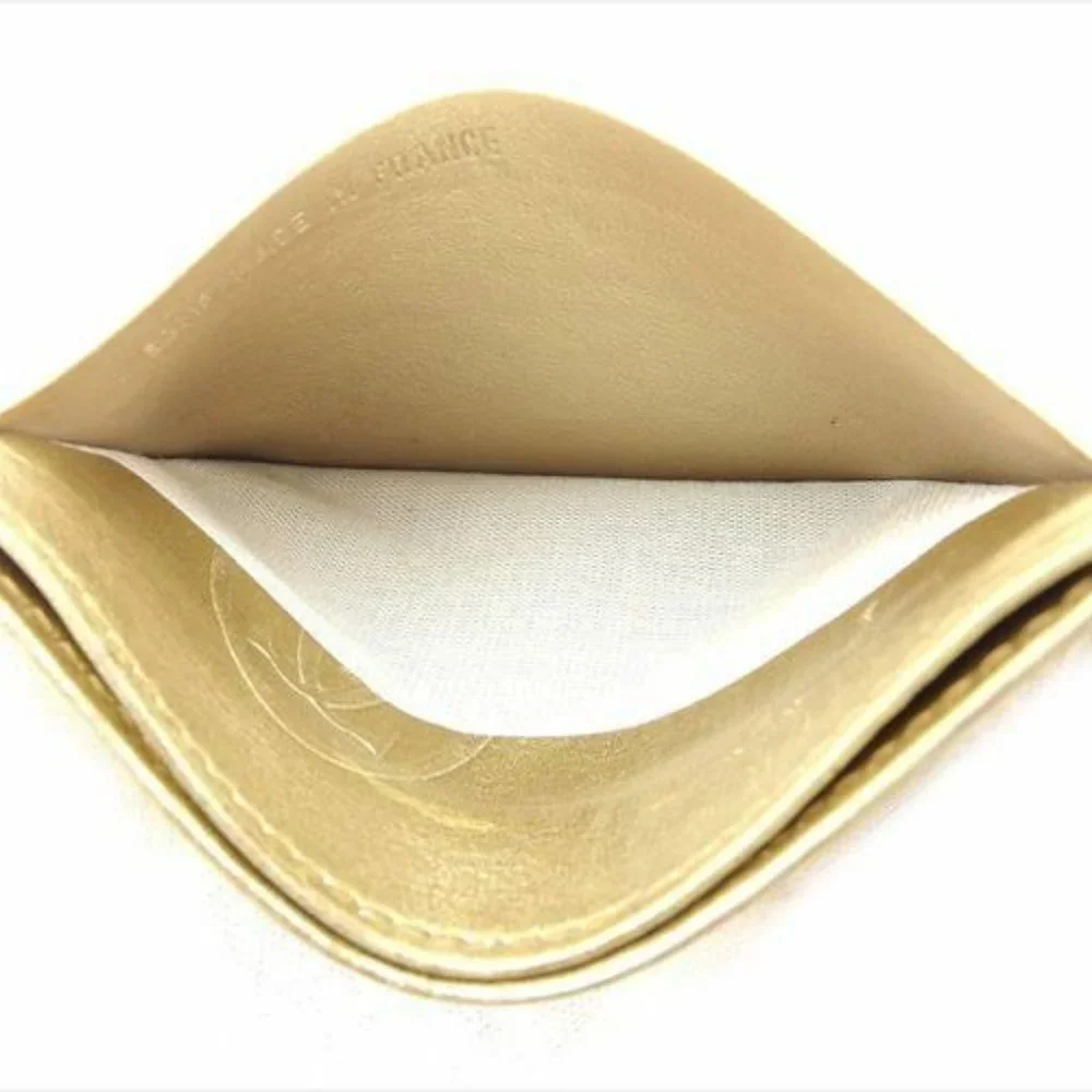 Cartier Card Case Gold leather Woman Authentic Used